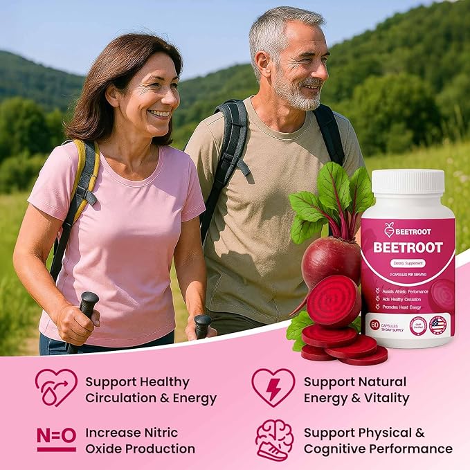 Beetroot Capsules – 1300mg Non-GMO Beet Root Powder Supplement