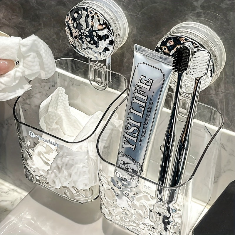 Light Luxury Style Glacier Pattern Suction Cup Shelf