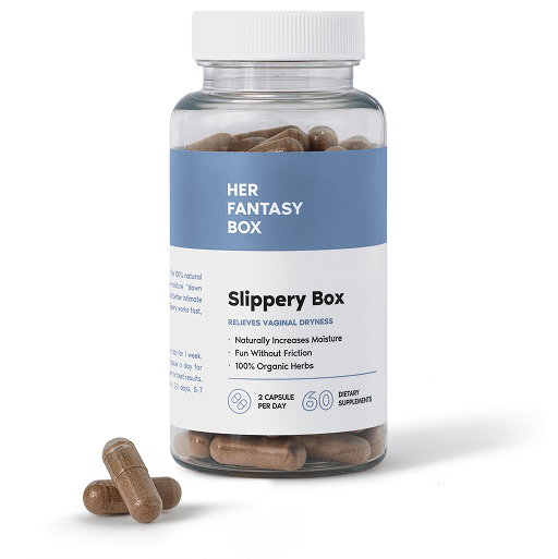 Her Fantasy Box, Slippery Box - Slippery Elm Bark Vaginal Moisturizer Capsule