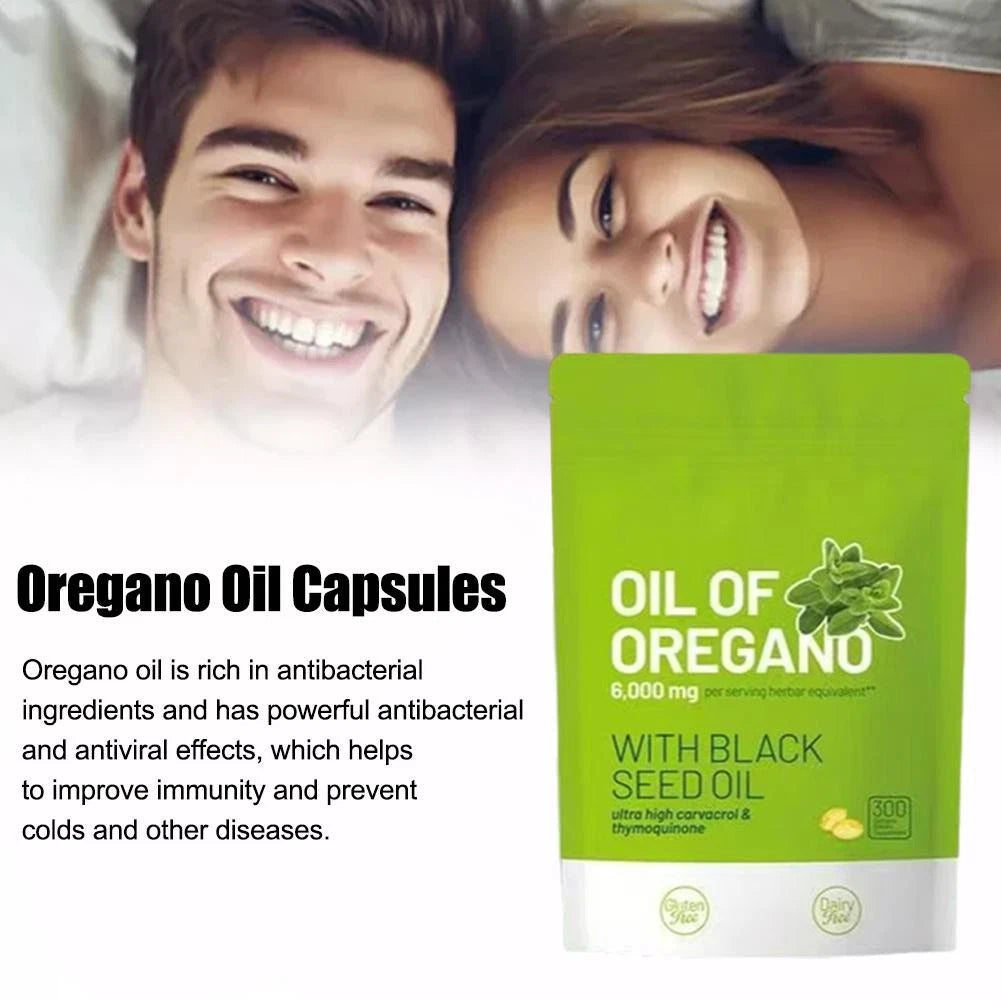 Oil of Oregano 6000mg 300 Softgels Capsules Black Seed Oil Anti Oxidant Health