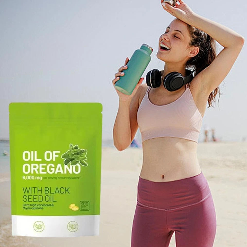 Oil of Oregano 6000mg 300 Softgels Capsules Black Seed Oil Anti Oxidant Health