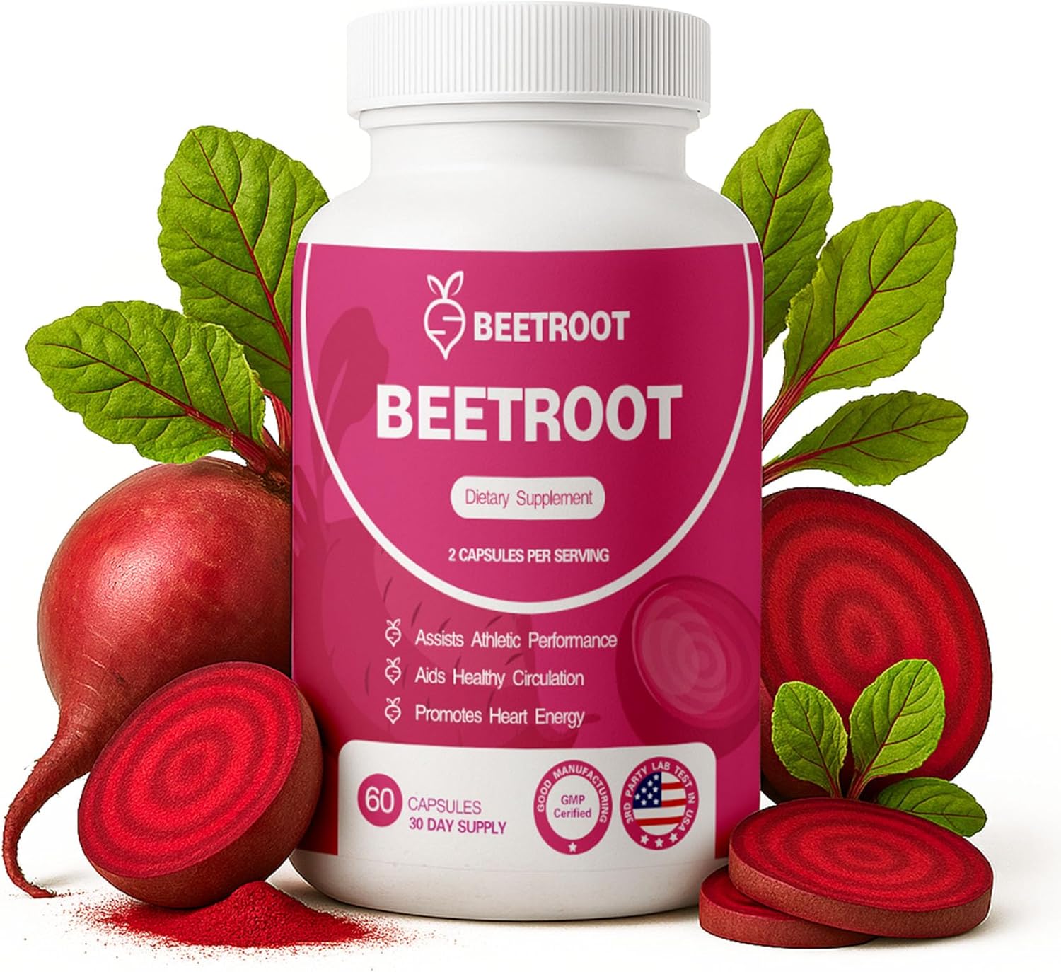 Beetroot Capsules – 1300mg Non-GMO Beet Root Powder Supplement