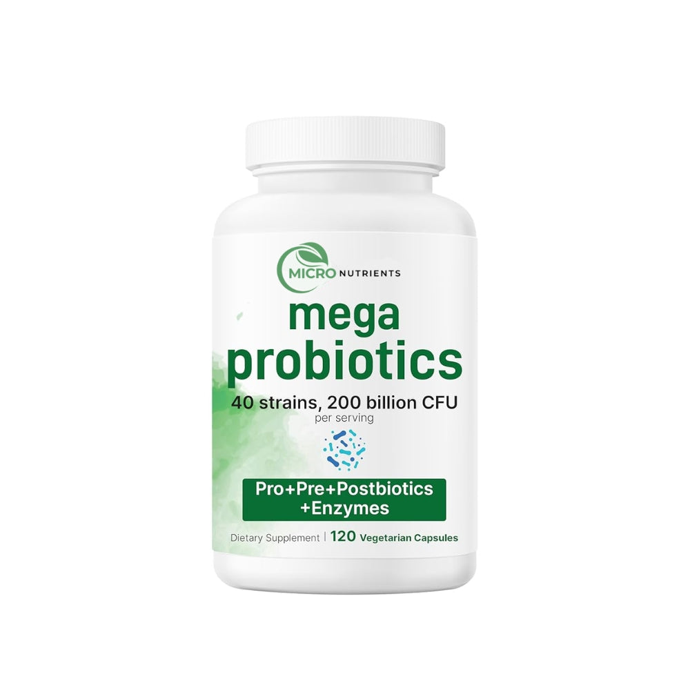 Mega Probiotics 200 Billion CFU, 40 Strains with Prebiotics & Probiotics Blend