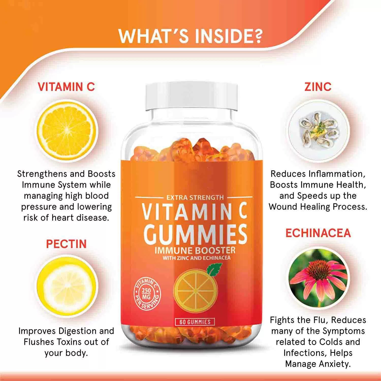 Vitamin C Gummies Improve Immunity Collagen Anti-aging Healthy Food