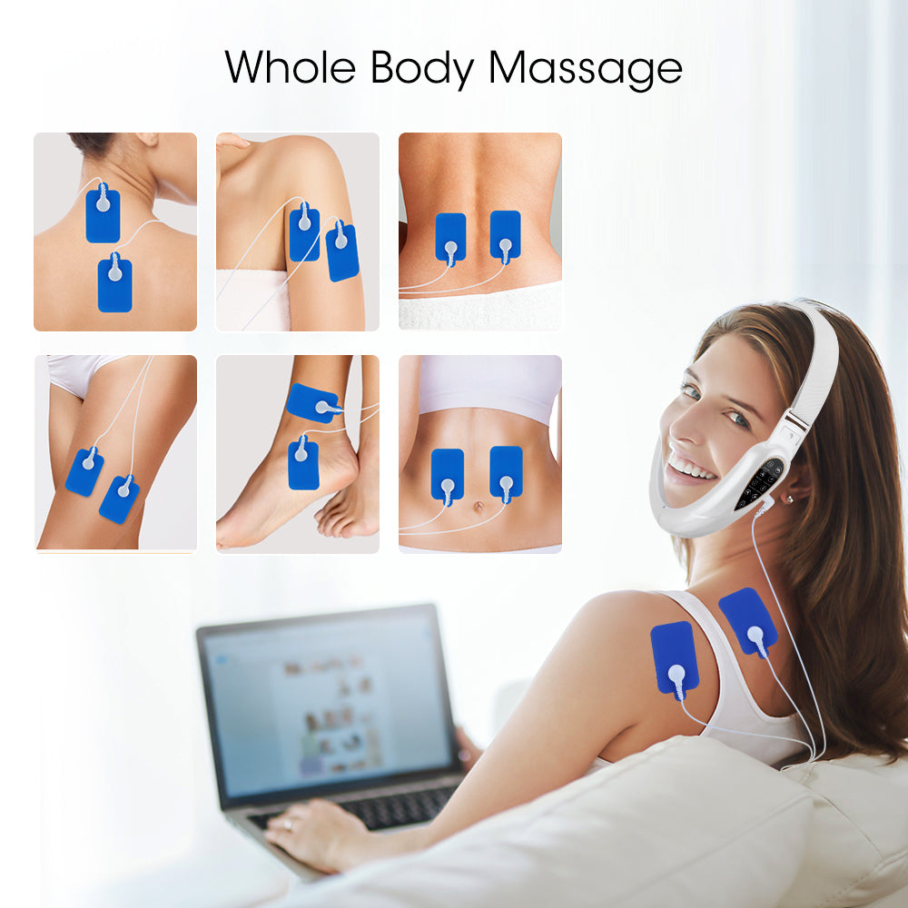 Upgraded V Face Lifting & Firming Belt – Hot Compress Double Chin Reducer