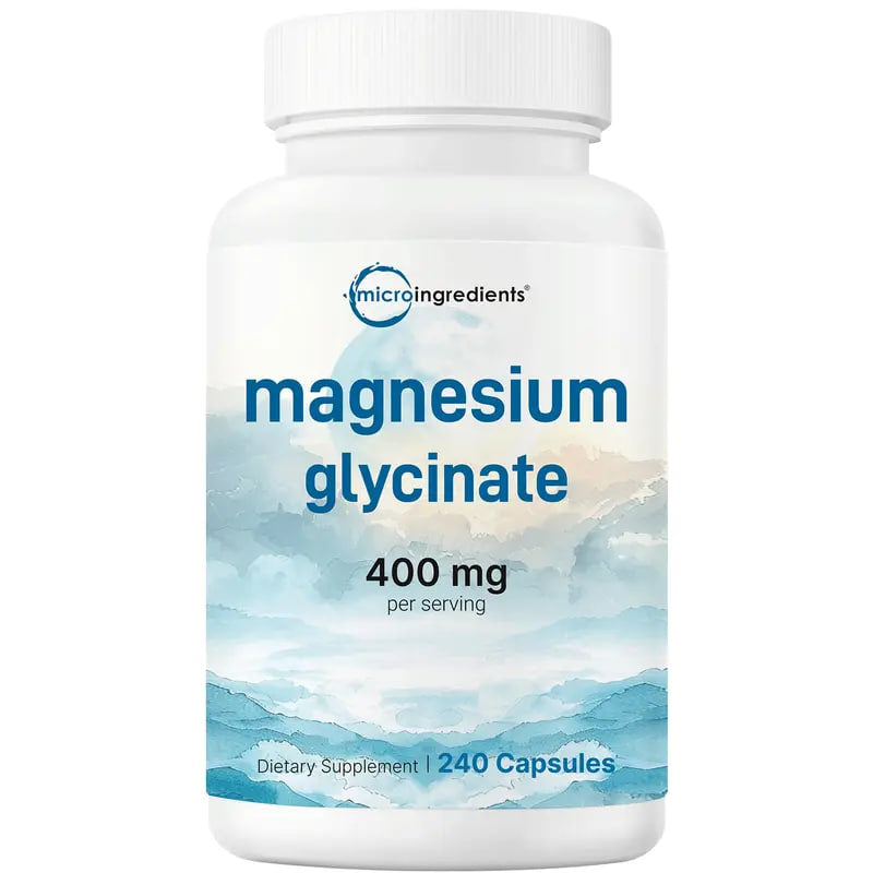 Magnesium Glycinate 400mg Per Serving, 240 Capsules, Potent Elemental Form, 100% Chelated, High Absorption