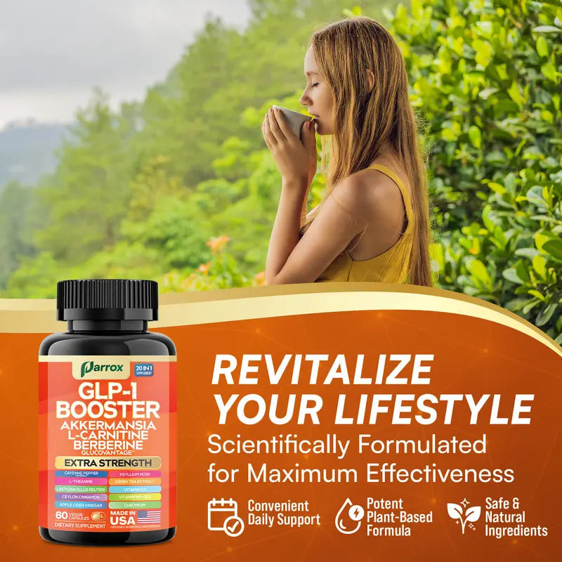 GLP-1 Booster: 20 in 1 Organic Metabolism Support - Dietary Supplement with Akkermansia, L-Carnitine, Berberine & More Natural Ingredients