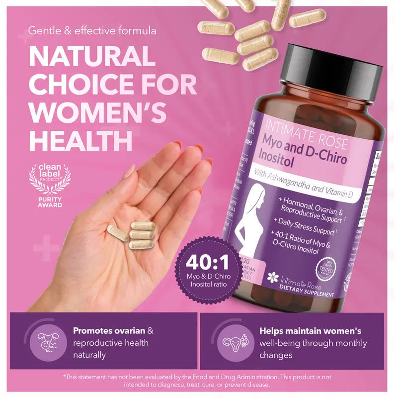 Myo-Inositol & D-Chiro Inositol Supplement with Ashwagandha for Women & Vitamin D3