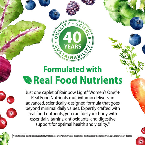 Rainbow Light Women's Multivitamin – With Ashwagandha, Lutein & Probiotics – Real Food Nutrients