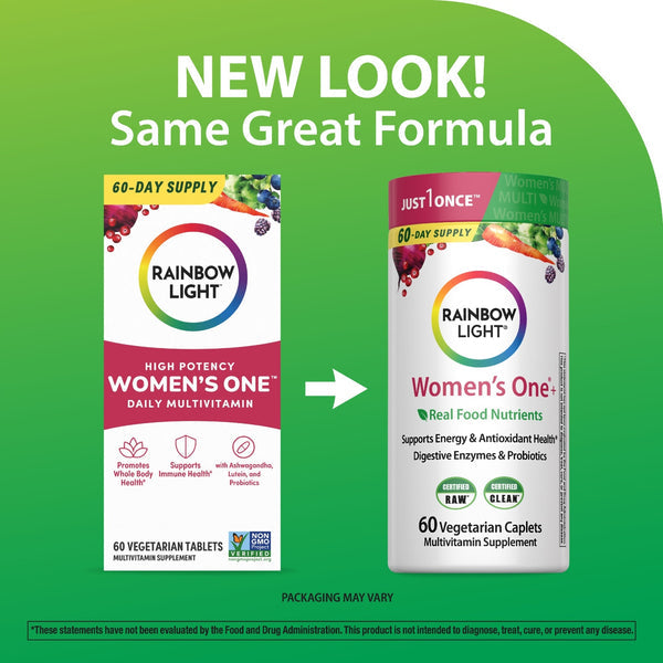 Rainbow Light Women's Multivitamin – With Ashwagandha, Lutein & Probiotics – Real Food Nutrients